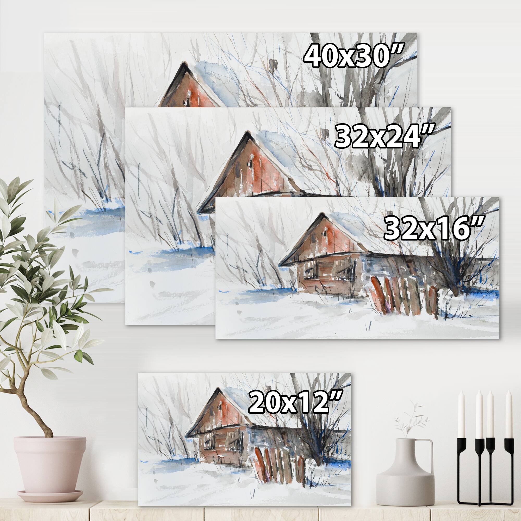 Designart - Old Abandoned Wooden House In Winter Picture